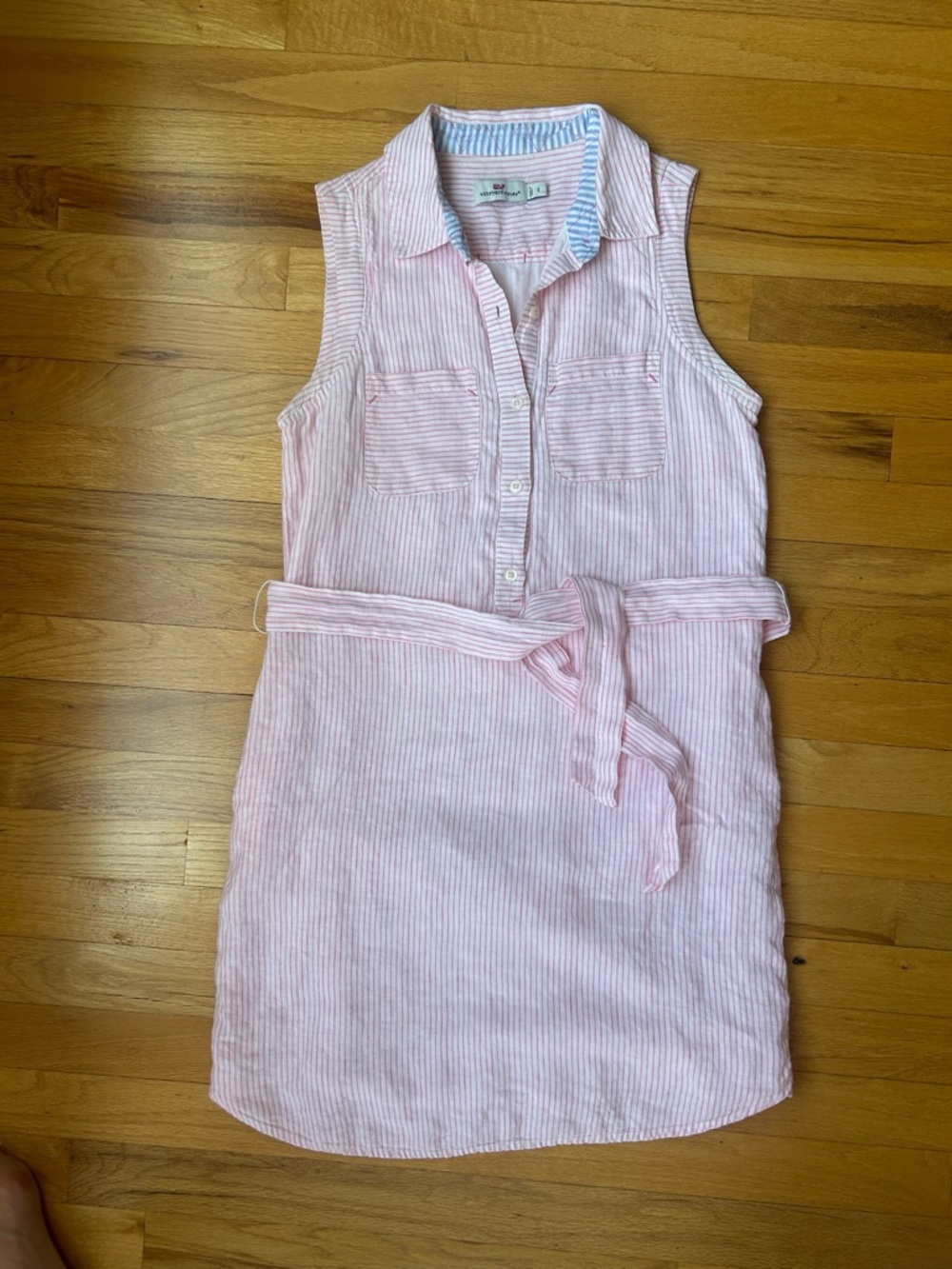 100% Linen Vineyard Vines Pink Dress